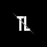 tl-Logo-Monogramm mit Slash-Design-Vorlage vektor