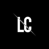 lc -logotypmonogram med stilmall vektor