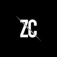 zc -logotypmonogram med stilmall vektor