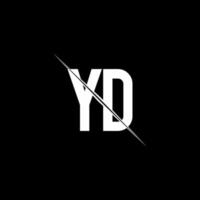 yd-Logo-Monogramm mit Slash-Design-Vorlage vektor