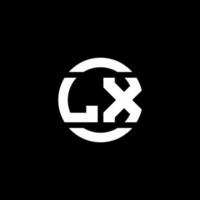 lx logo monogram isolerad på cirkel element designmall vektor