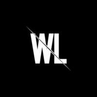 wl-Logo-Monogramm mit Slash-Design-Vorlage vektor