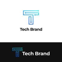 modern brev t logotyp design. t tekniskt logotyp. t brev tech logotyp. brev t teknologi logotyp vektor
