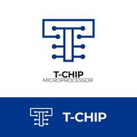 Brief t und Mikrocontroller Logo. Brief t und ic Logo Chip Logo. modern Brief t Logo Design. t technisch Logo. Brief t Technologie Logo. vektor