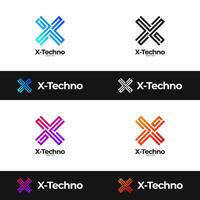 Brief x Technologie Logo. modern x Logo Design zum Technologie Unternehmen. x Brief Logo. x Symbol mit Technologie Stil. modern Brief h Logo. vektor