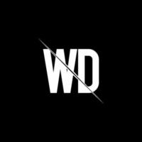 wd-Logo-Monogramm mit Slash-Design-Vorlage vektor