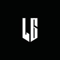 LG Logo Monogramm mit Emblem-Stil auf schwarzem Hintergrund isoliert vektor