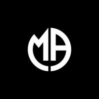 Ma Monogramm Logo Kreis Band Stil Designvorlage vektor