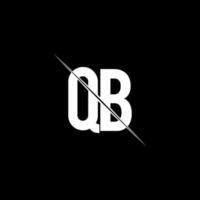 qb-Logo-Monogramm mit Slash-Design-Vorlage vektor