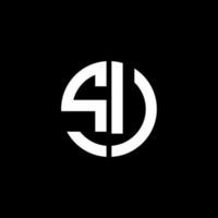 su monogram logotyp cirkel band stil formgivningsmall vektor