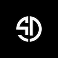 SD-Monogramm-Logo-Kreis-Band-Design-Vorlage vektor