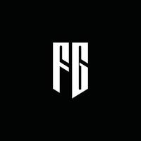 fg-Logo-Monogramm mit Emblem-Stil auf schwarzem Hintergrund isoliert vektor