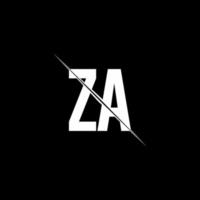 za -logotypmonogram med formmall för snedstreck vektor