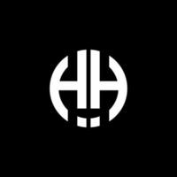 hh monogram logotyp cirkel band stil formgivningsmall vektor