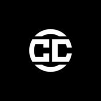 cc-Logo-Monogramm isoliert auf Kreiselement-Designvorlage vektor