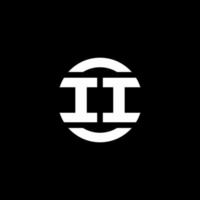 ii Logo-Monogramm isoliert auf Kreiselement-Designvorlage vektor