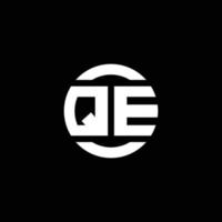 qe-Logo-Monogramm isoliert auf Kreiselement-Designvorlage vektor