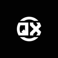 qx-Logo-Monogramm isoliert auf Kreiselement-Designvorlage vektor