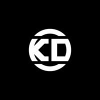 kd logo monogram isolerad på cirkel element designmall vektor