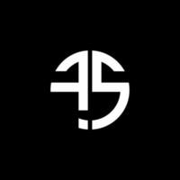 fs Monogramm Logo Kreis Band Stil Designvorlage vektor