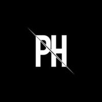 ph-Logo-Monogramm mit Slash-Design-Vorlage vektor