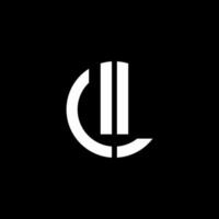 ul monogram logotyp cirkel band stil formgivningsmall vektor