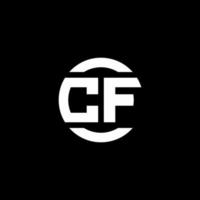 cf Logo-Monogramm isoliert auf Kreiselement-Designvorlage vektor