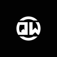 qw-Logo-Monogramm isoliert auf Kreiselement-Designvorlage vektor