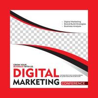 digital marknadsföring social media flygblad mall vektor