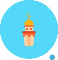 minaret lång cirkel ikon vektor