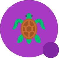 sköldpadda lång cirkel ikon vektor