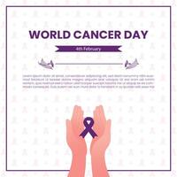 Welt Krebs Tag 4 .. Februar Vektor Hintergrund, Sozial Medien Vorlage