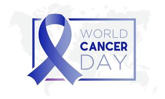 värld cancer dag är observerats varje år i februari 4. hälsa och medicinsk medvetenhet vektor mall för baner, kort, affisch och bakgrund design. vektor illustration.