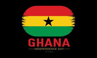 glücklich Ghana Unabhängigkeit Tag Feier jeder Jahr im 6 .. Marsch. Vektor Vorlage zum Banner, Gruß Karte, Poster mit Hintergrund. winken Ghana Flaggen. Vektor Illustration.