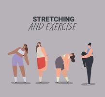 kvinnor stretching illustration vektor