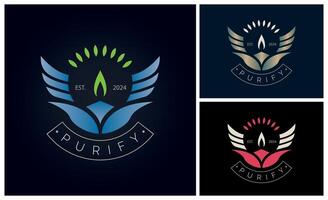 Kerzen Licht Flügel Lotus Meditation reinigen Luxus Logo Vorlage Design zum Marke oder Unternehmen vektor