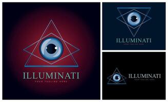 Illuminaten Auge Bälle Dreieck Luxus Logo Design Vorlage zum Marke oder Unternehmen und andere vektor