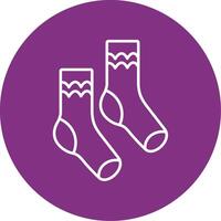 Paar von Socken Linie Mehrkreis Symbol vektor