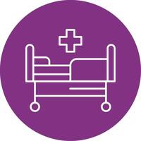 Krankenhaus Bett Linie Mehrkreis Symbol vektor