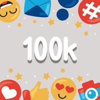 100.000 Follower-Symbole vektor