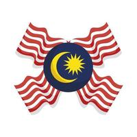 malaysiens flaggor korsade vektor