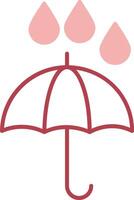 Regenschirm solide zwei Farbe Symbol vektor
