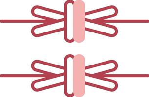 hullingförsedda tråd fast två Färg ikon vektor