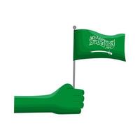 Hand mit saudischer Flagge vektor