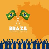 glad självständighetsdag Brasilien vektor