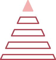 pyramid Diagram fast två Färg ikon vektor