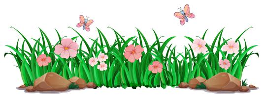 Blomma och gräs för inredning vektor