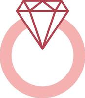 Diamant Ring solide zwei Farbe Symbol vektor