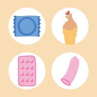 vier Symbole für den Tag der sexuellen Gesundheit vektor