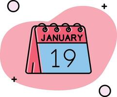 19:e av januari gled ikon vektor